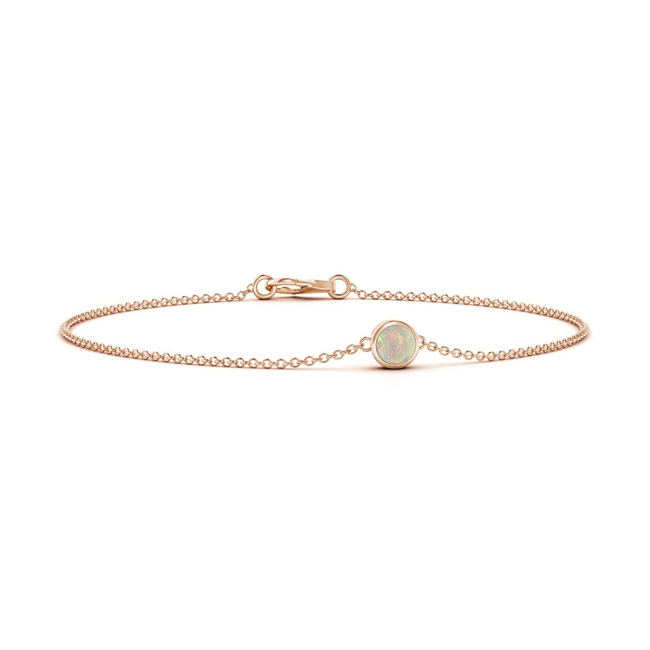 Bezel-Set Round Opal Chain Bracelet