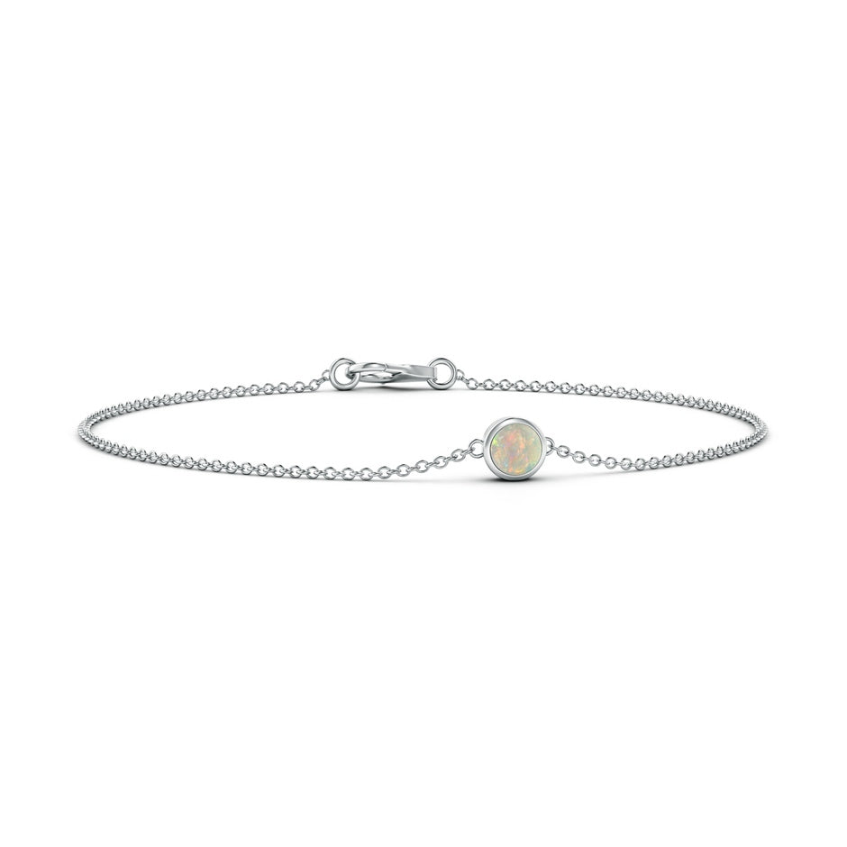 Bezel-Set Round Opal Chain Bracelet