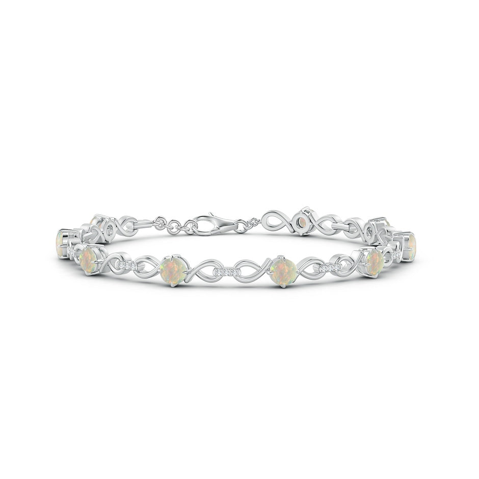 Opal and Diamond Infinity Link Bracelet