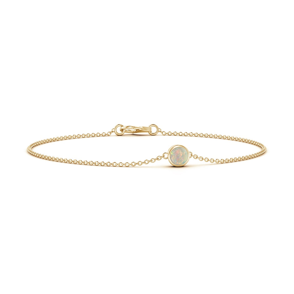 Bezel-Set Round Opal Chain Bracelet