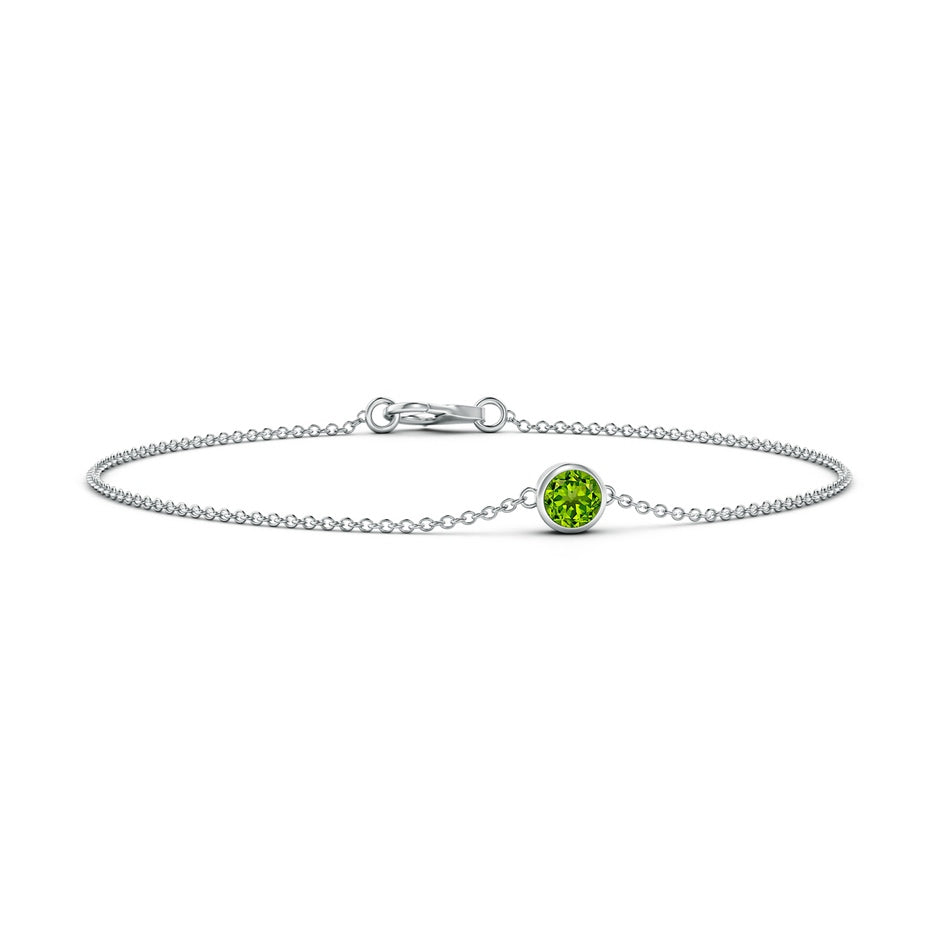 Bezel-Set Round Peridot Chain Bracelet