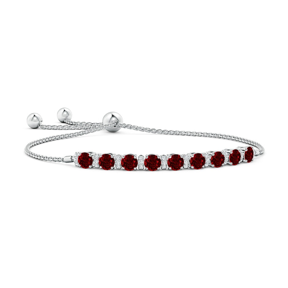 Lab-Grown Ruby Bolo Bracelet with Diamond Accents