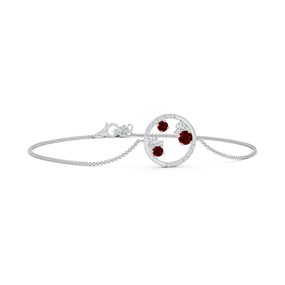 Lab-Grown Dispersed Ruby and Diamond Cancer Circle Bracelet