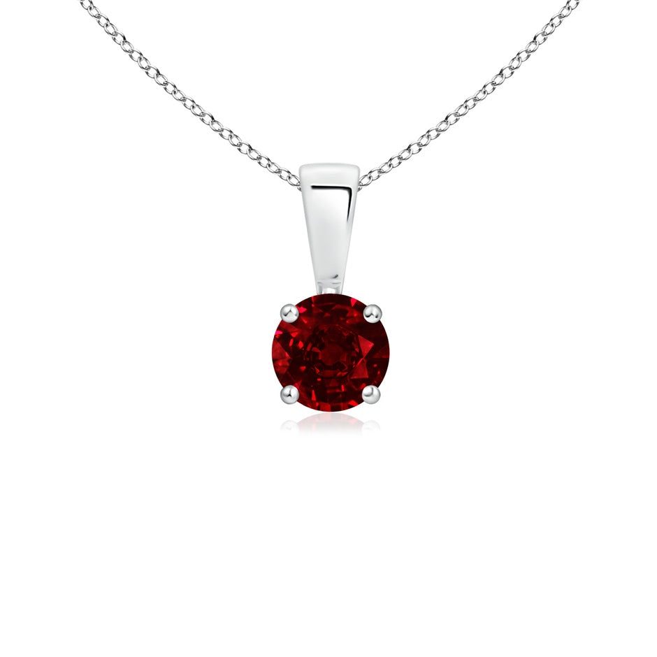 Classic Prong-Set Round Ruby Solitaire Pendant