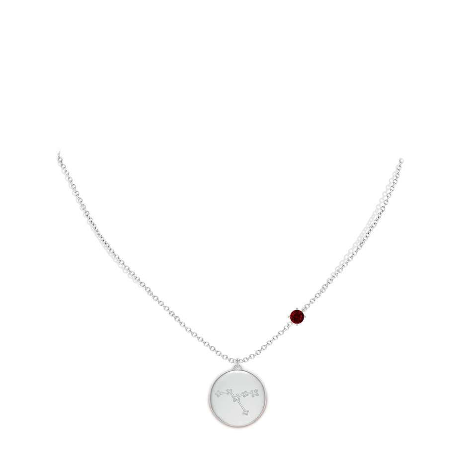 Ruby Cancer Constellation Medallion Pendant