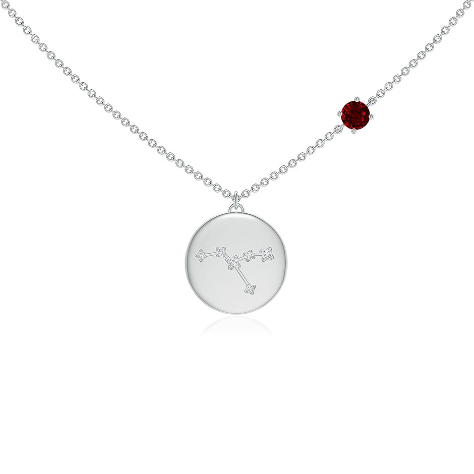Ruby Cancer Constellation Medallion Pendant