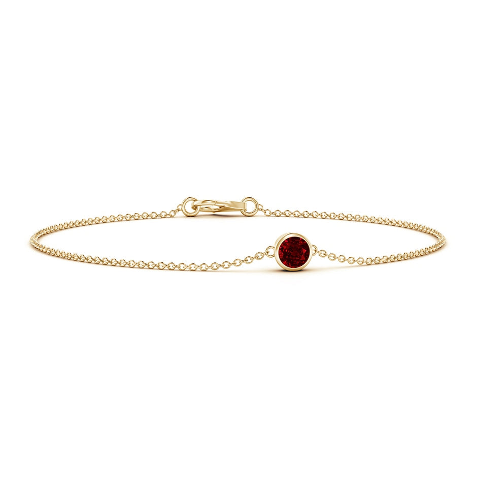 Bezel-Set Round Ruby Chain Bracelet
