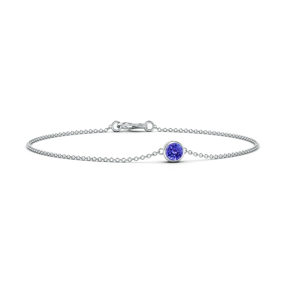 Bezel-Set Round Tanzanite Chain Bracelet