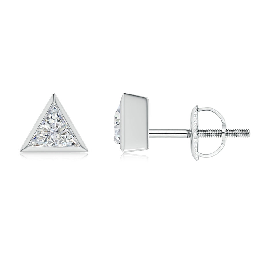 Bezel-Set Triangular Diamond Solitaire Stud Earrings