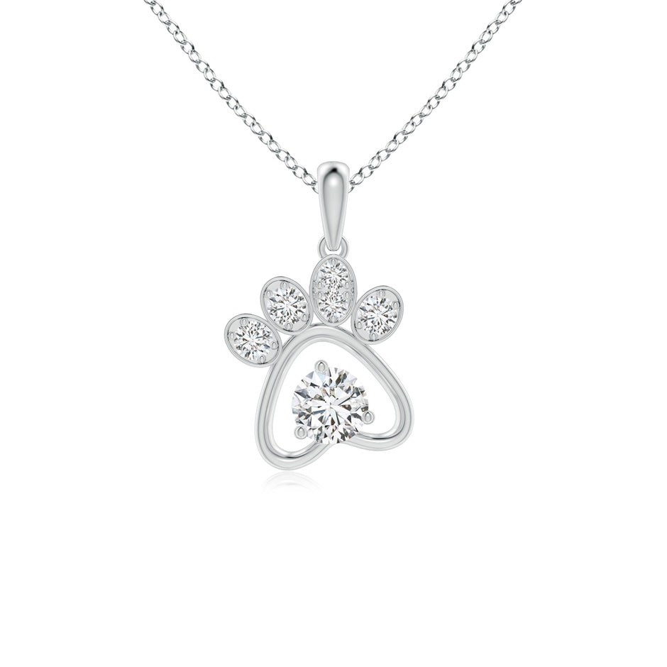 Diamond Paw Print Pendant
