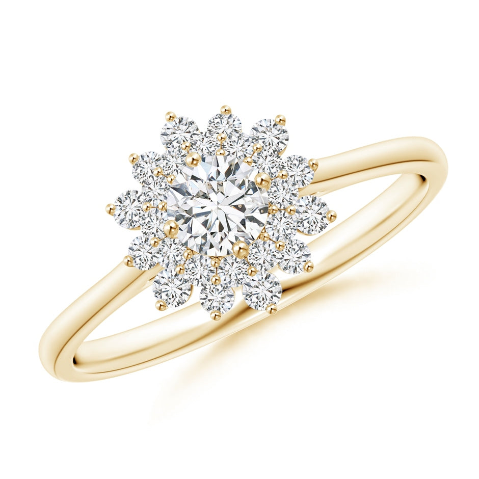Classic Double Floral Halo Diamond Ring