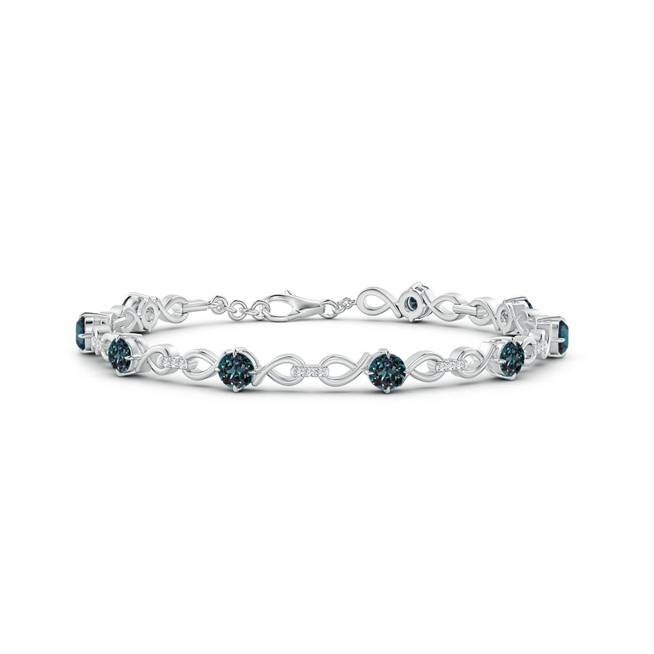 Lab-Grown Alexandrite and Diamond Infinity Link Bracelet