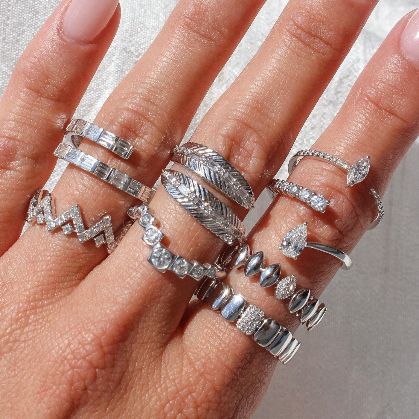 Gold Pave Diamond Rectangle Ring