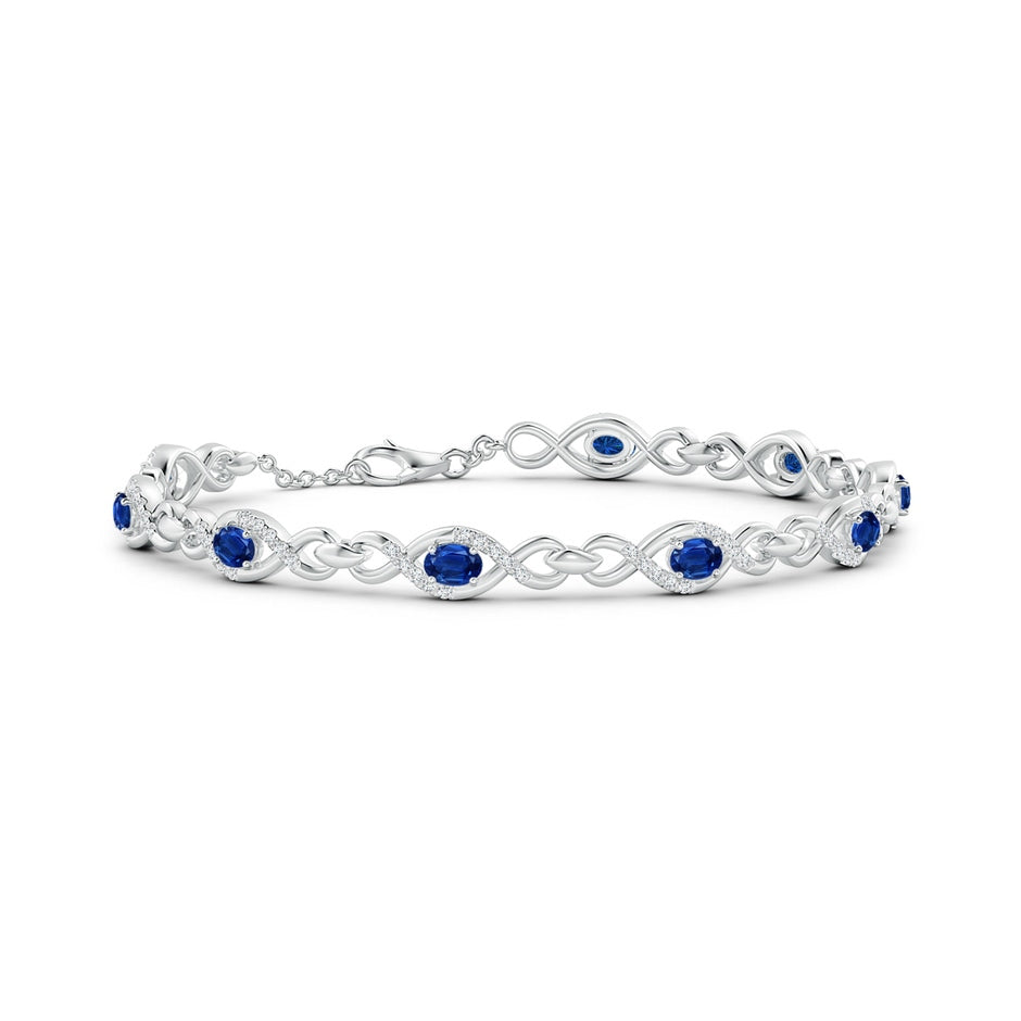 Oval Sapphire Infinity Link Bracelet with Diamonds