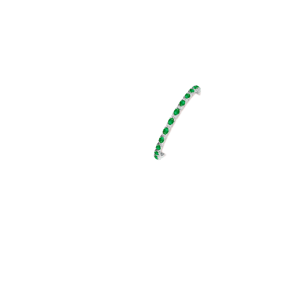 Classic Oval Emerald and Diamond Tennis Bracelet