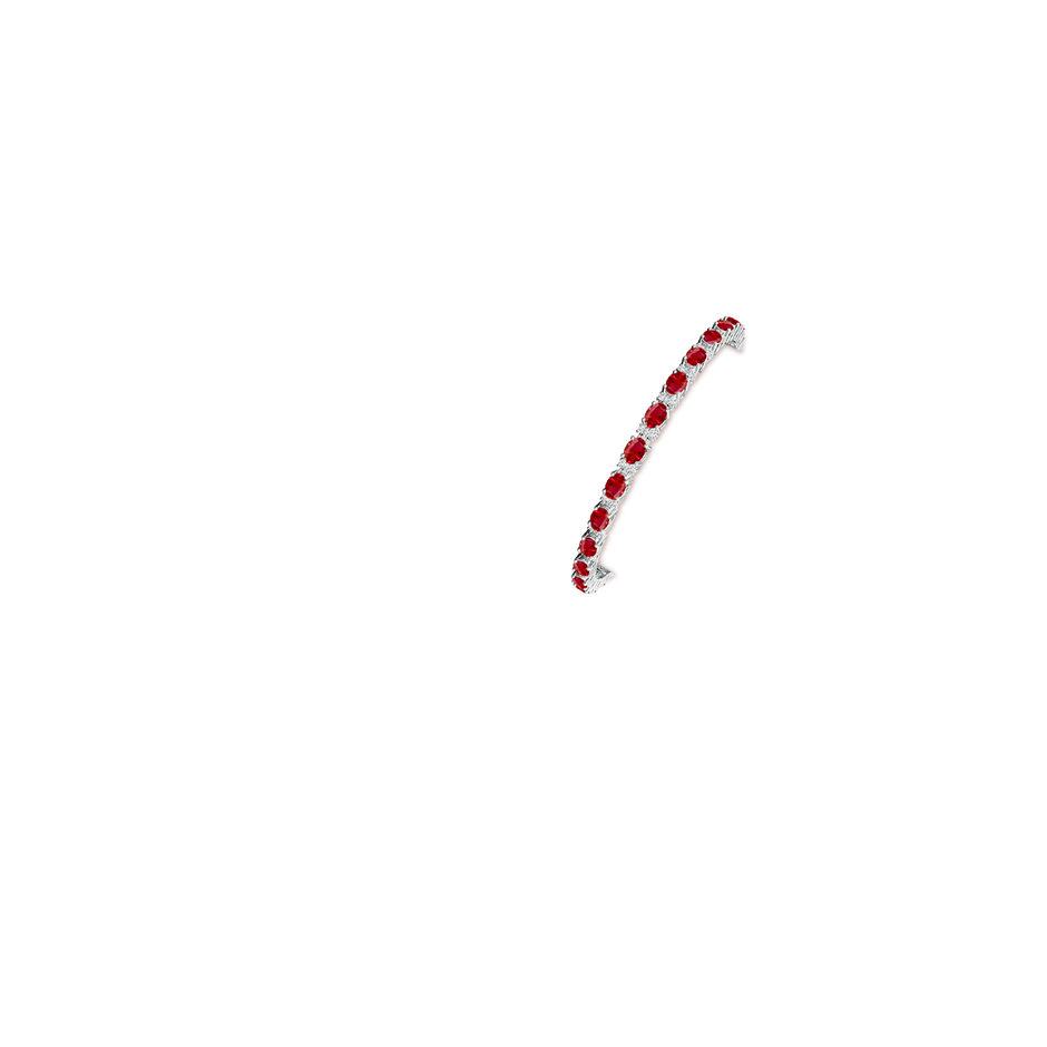 Classic Oval Ruby and Diamond Tennis Bracelet