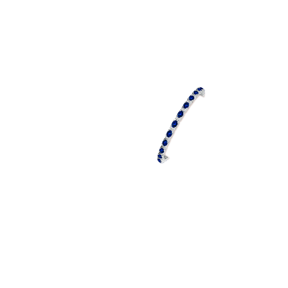 Lab-Grown Classic Oval Blue Sapphire and Lab Diamond Tennis Bracelet