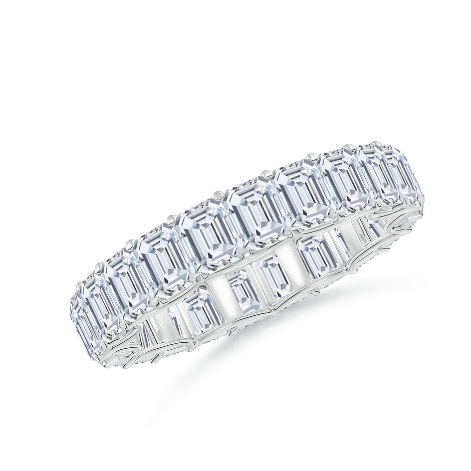 Lab-Grown Prong-Set Emerald-Cut Diamond Eternity Wedding Ring