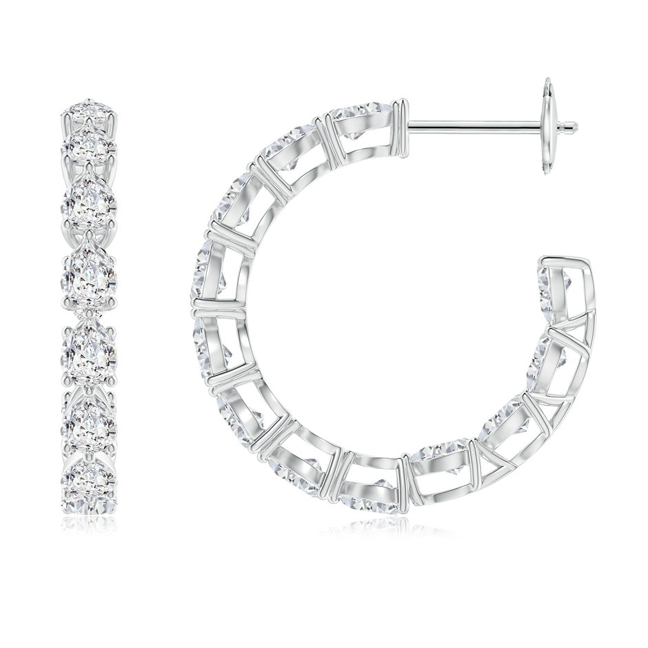 Pear-Shaped Diamond Inside-Out Medium Hoop Earrings