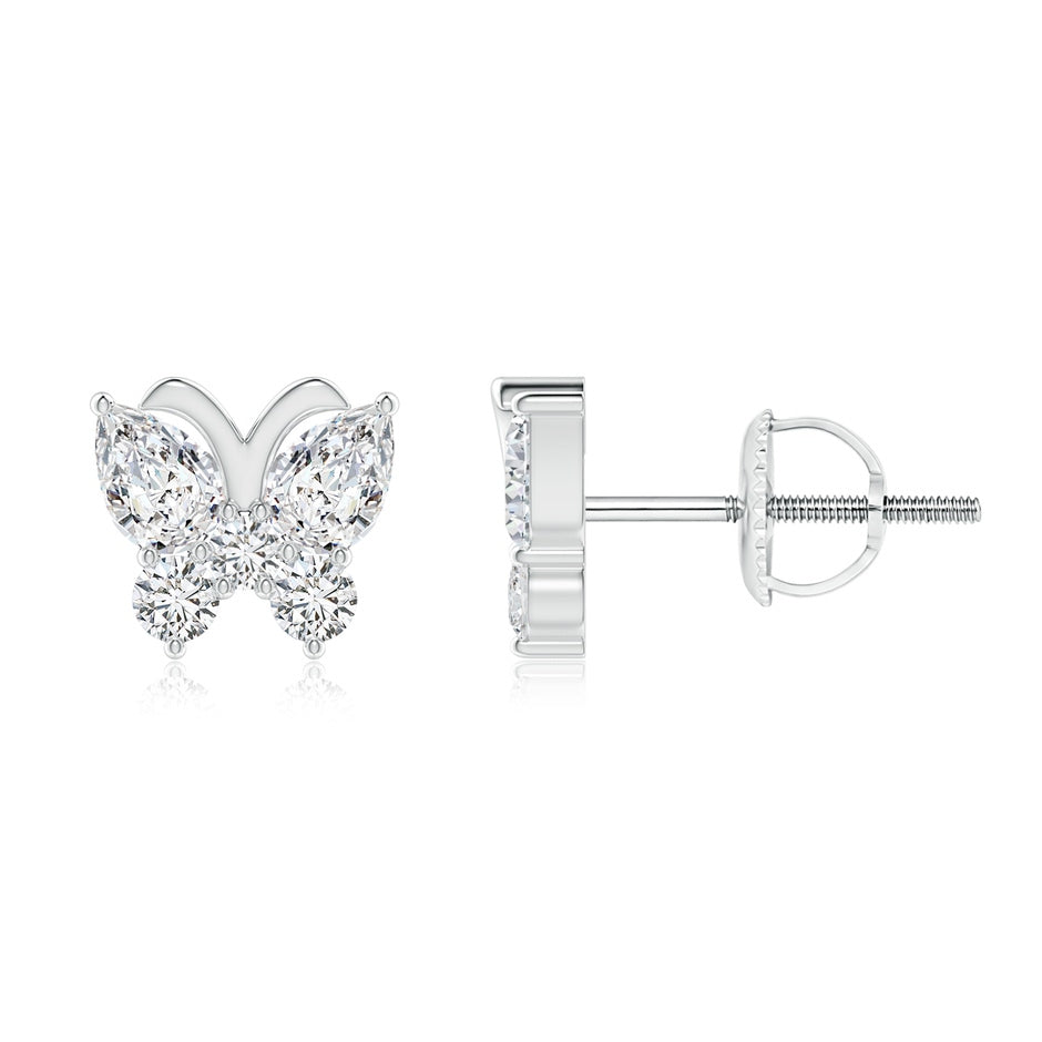 Diamond Butterfly Stud Earrings
