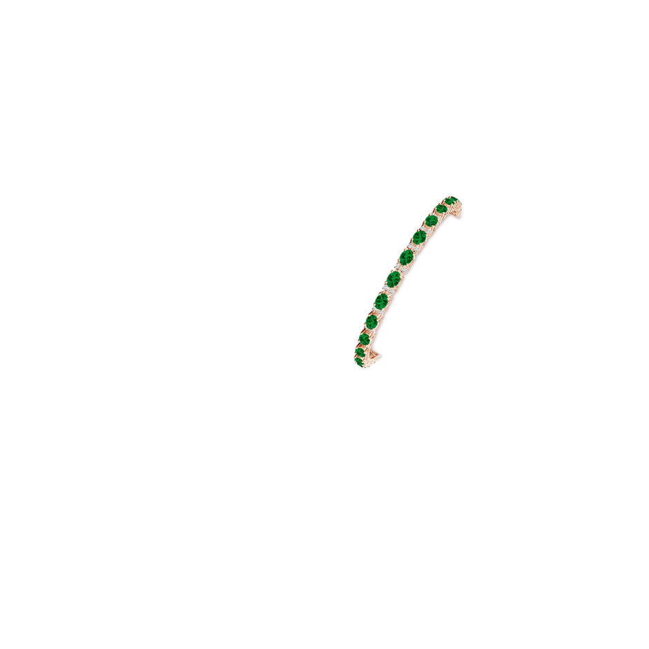 Lab-Grown Classic Oval Emerald and Lab Diamond Tennis Bracelet