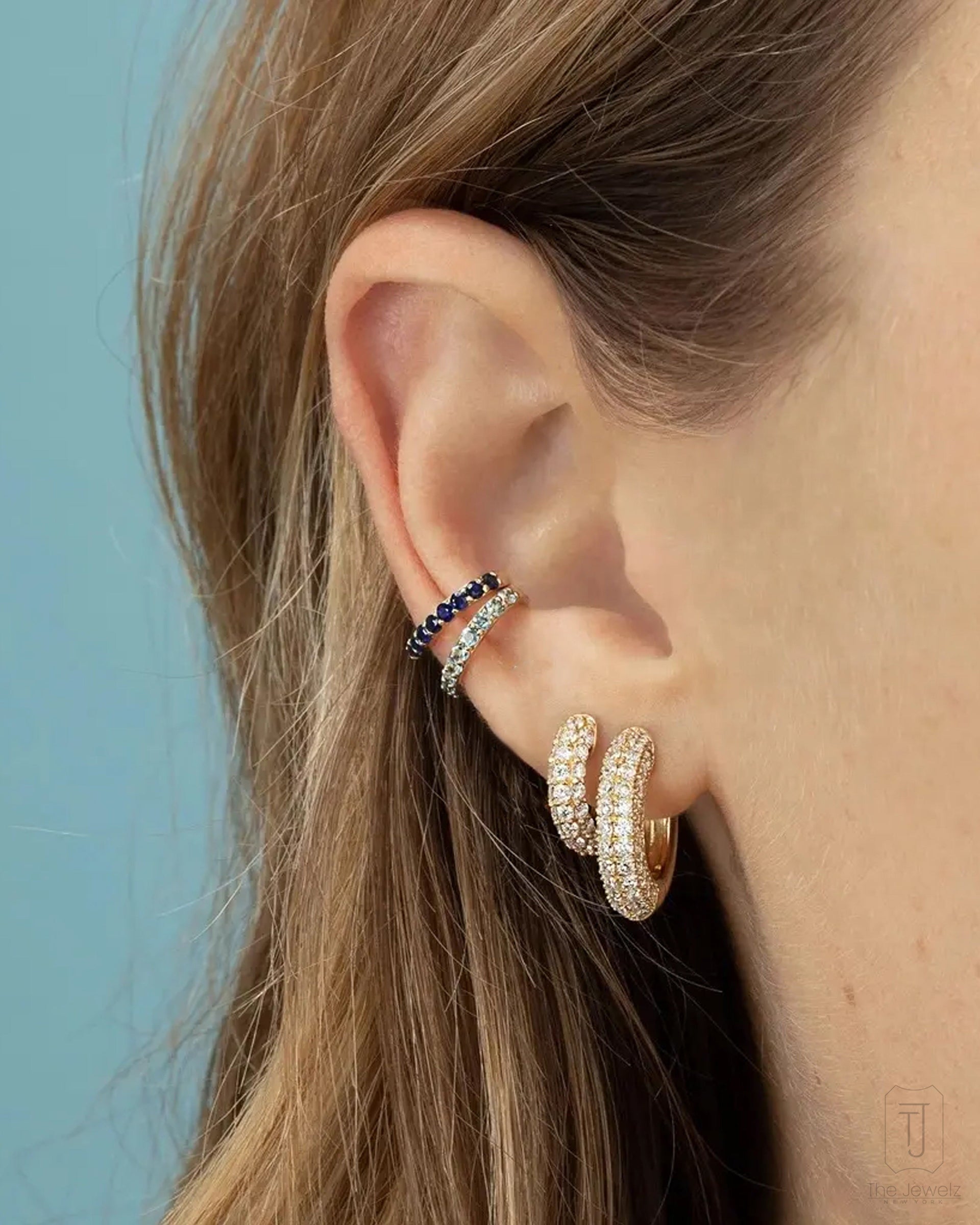 Trinity Glow' Silver Huggies Earrings