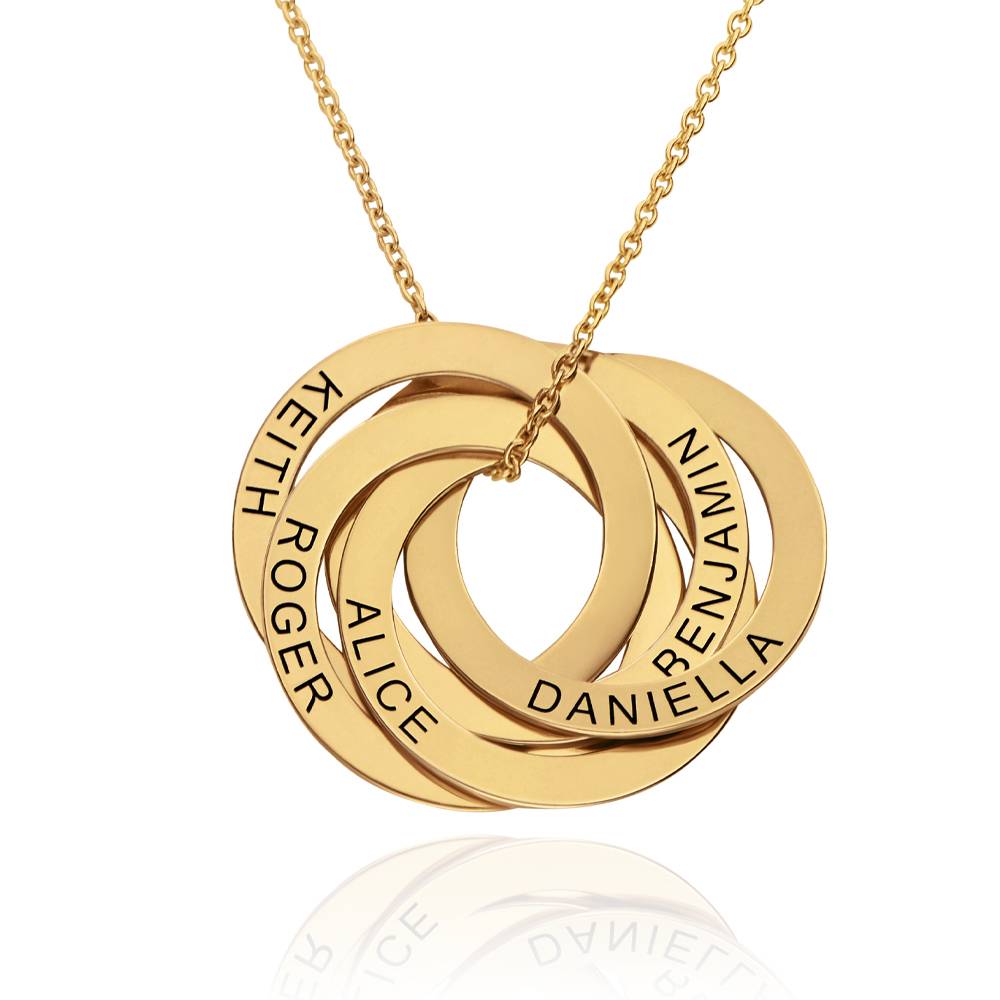 5 Russian Rings Necklace in 14K Yellow Gold