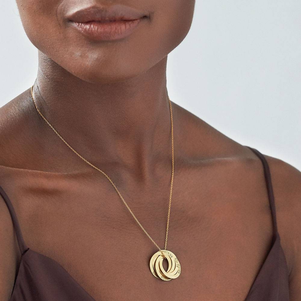 Russian Ring Necklace with 5 Rings in Gold Plating