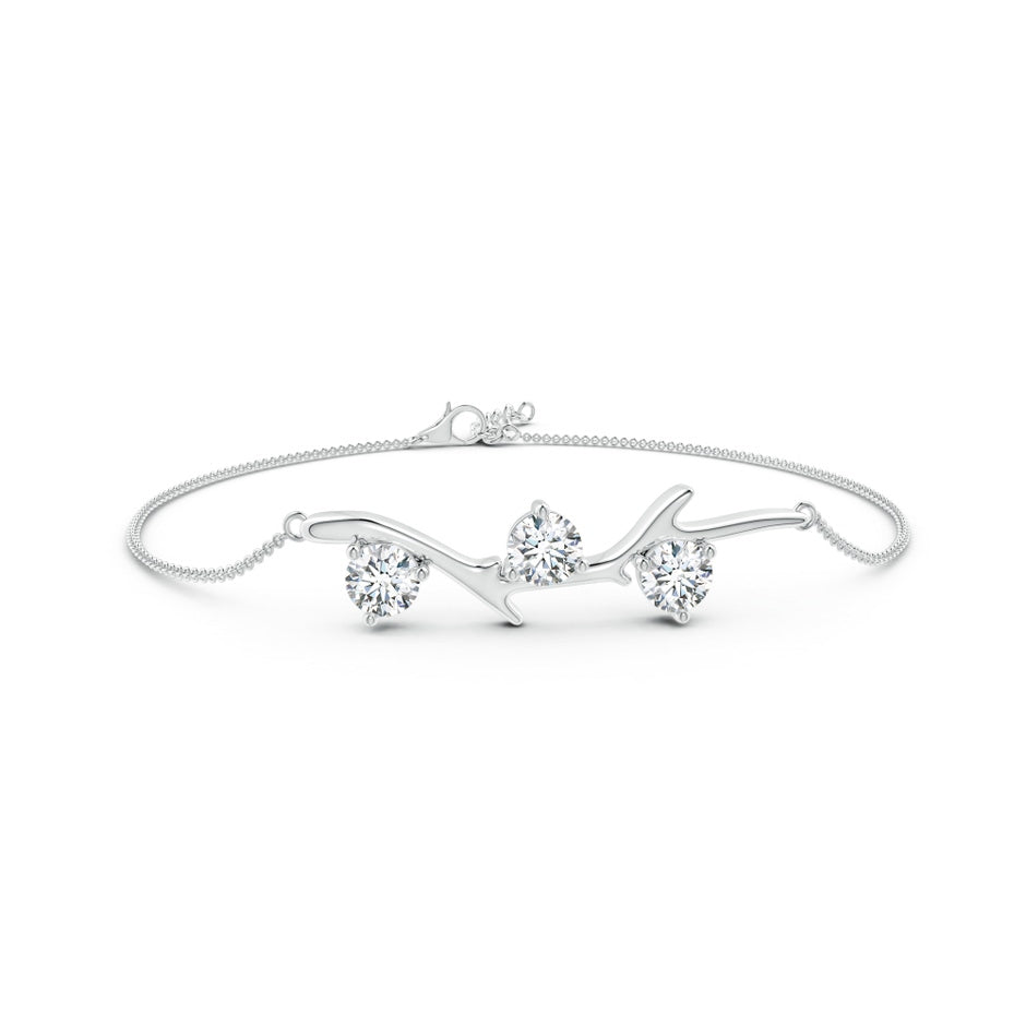Lab-Grown Nature Inspired Round Diamond Tree Branch Bracelet