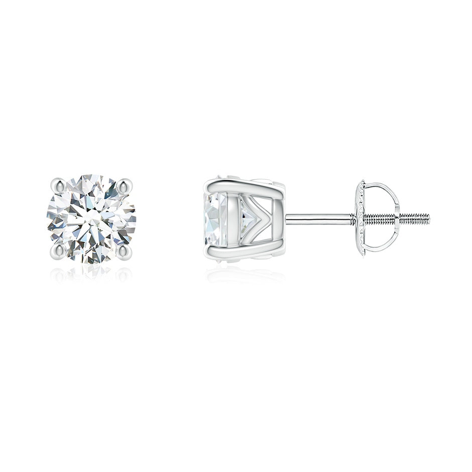 Lab-Grown Vintage Style Round Diamond Solitaire Stud Earrings
