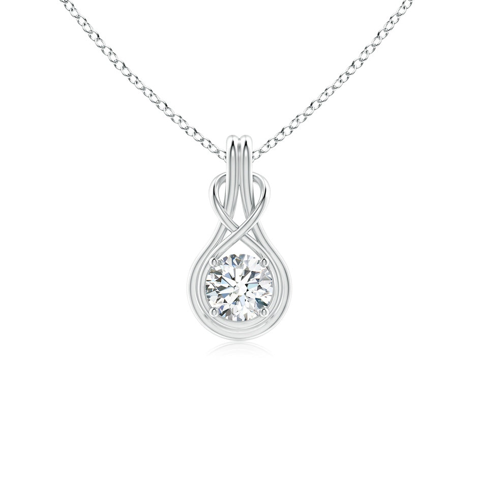 Lab-Grown Round Diamond Solitaire Infinity Knot Pendant