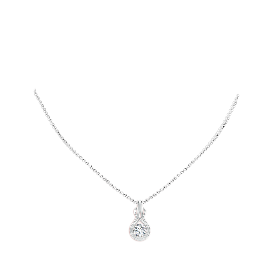 Lab-Grown Round Diamond Solitaire Infinity Knot Pendant