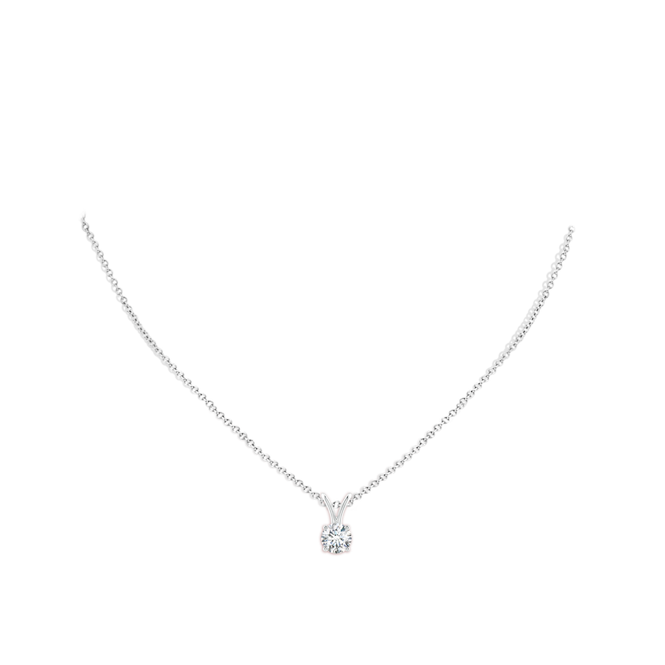 Prong-Set Round Lab-Grown Diamond Solitaire V-Bale Pendant
