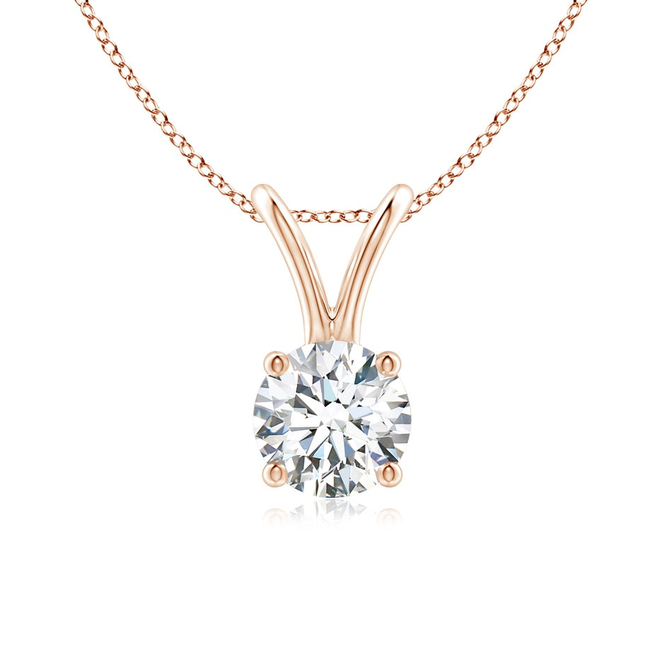 Prong-Set Round Lab-Grown Diamond Solitaire V-Bale Pendant