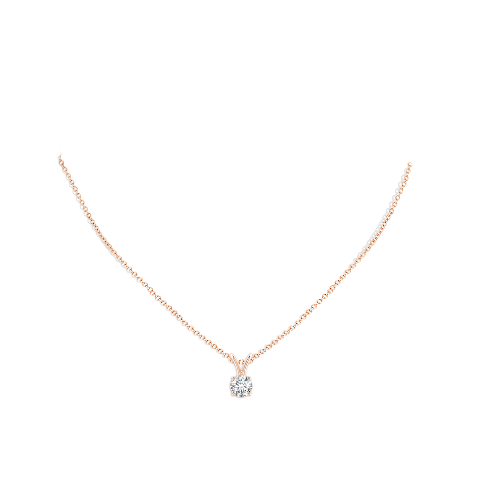 Prong-Set Round Lab-Grown Diamond Solitaire V-Bale Pendant