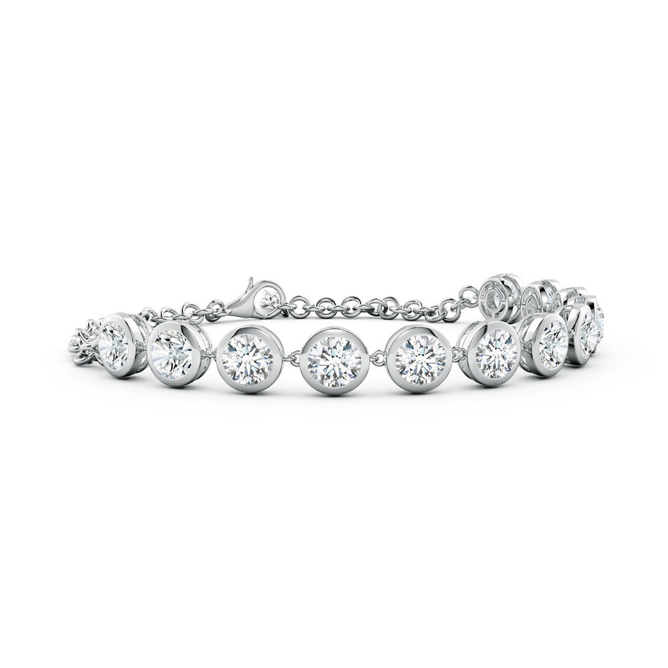 Bezel-Set Round Lab-Grown Diamond Eternity Chain Bracelet