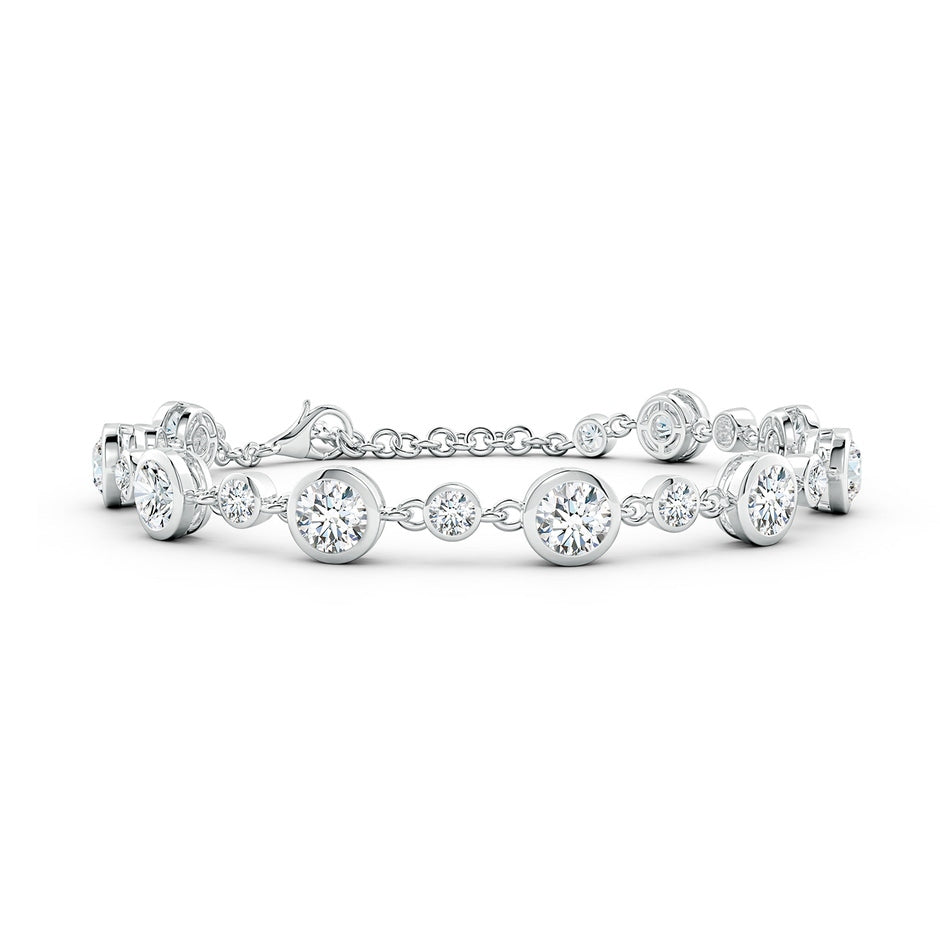 Alternating Size Round Lab-Grown Diamond Tennis Bracelet