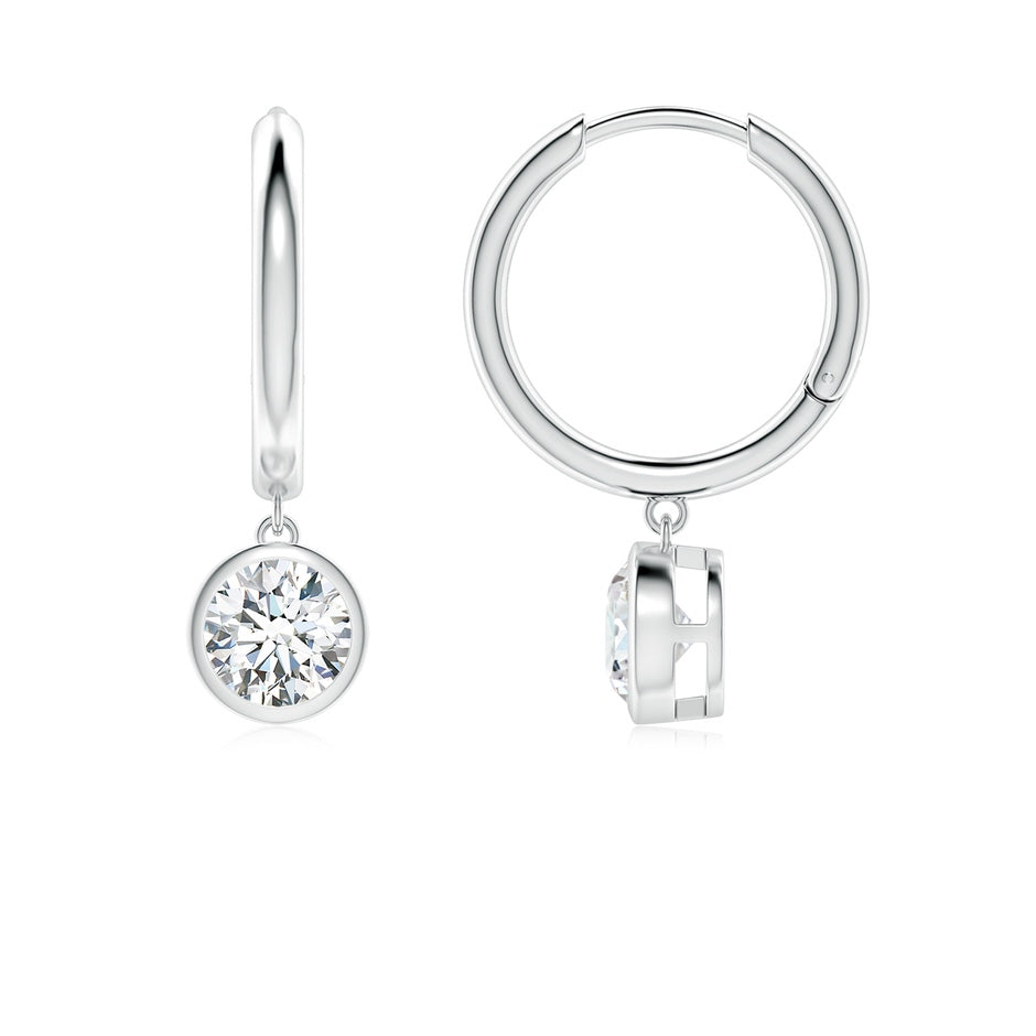Round Lab-Grown Diamond Hoop Drop Earrings