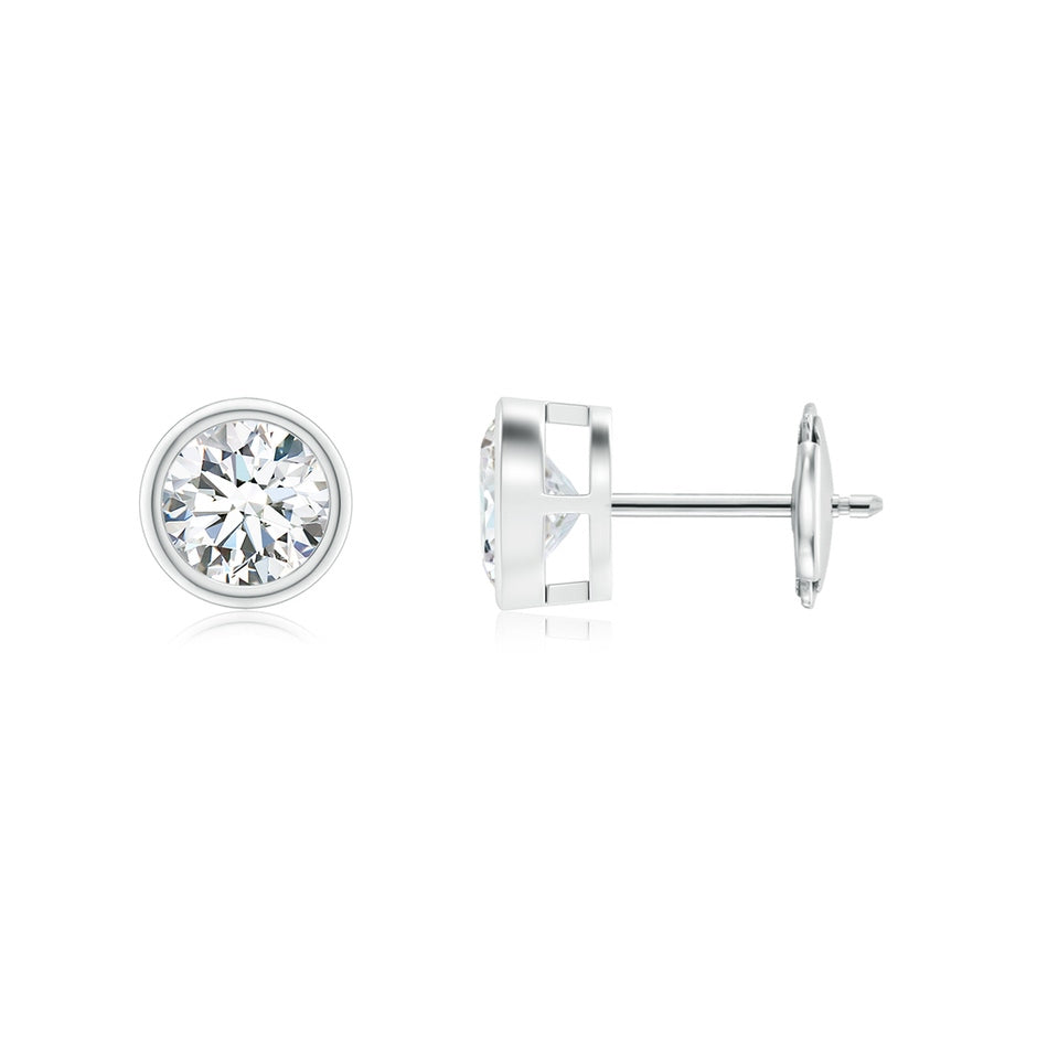 Lab-Grown Bezel-Set Diamond Solitaire Stud Earrings