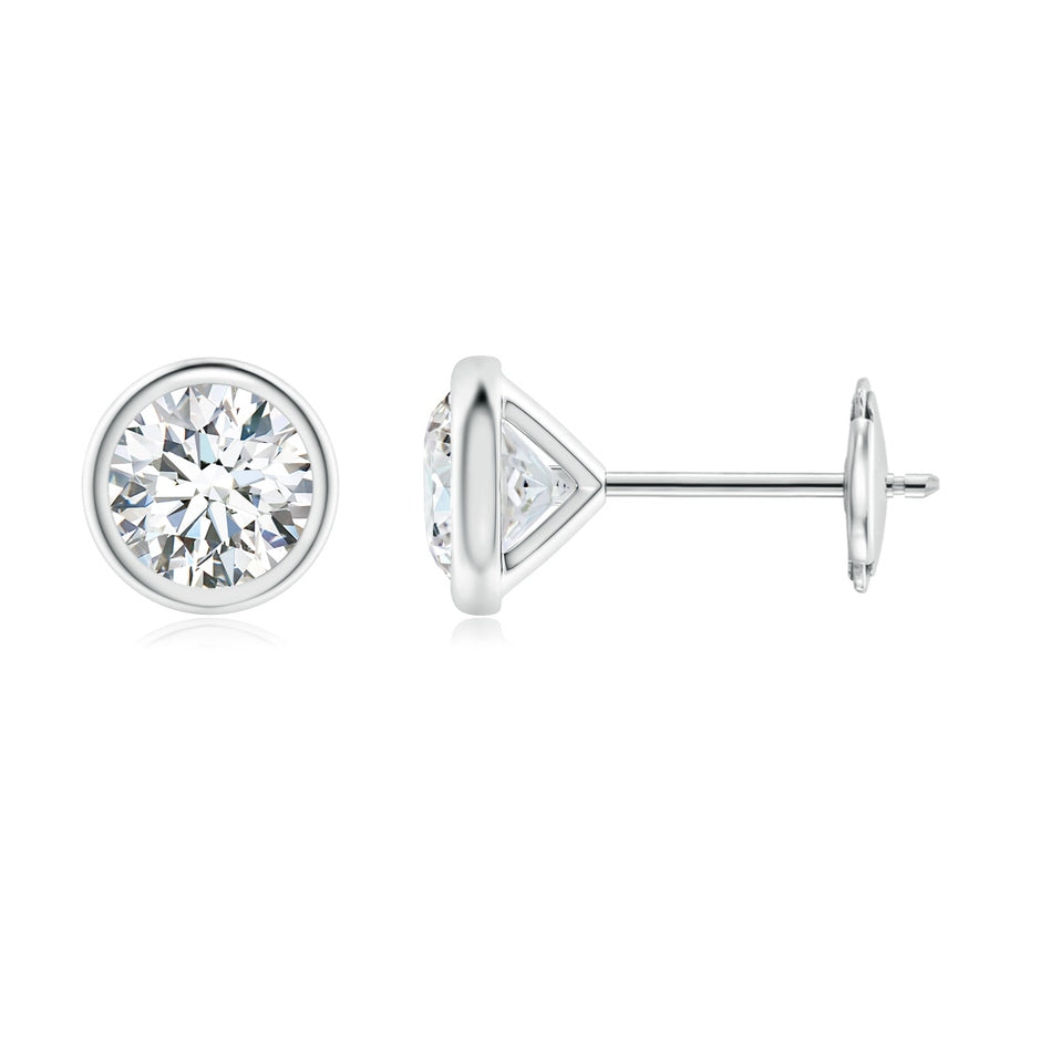 Lab-Grown Bezel-Set Diamond Martini Stud Earrings