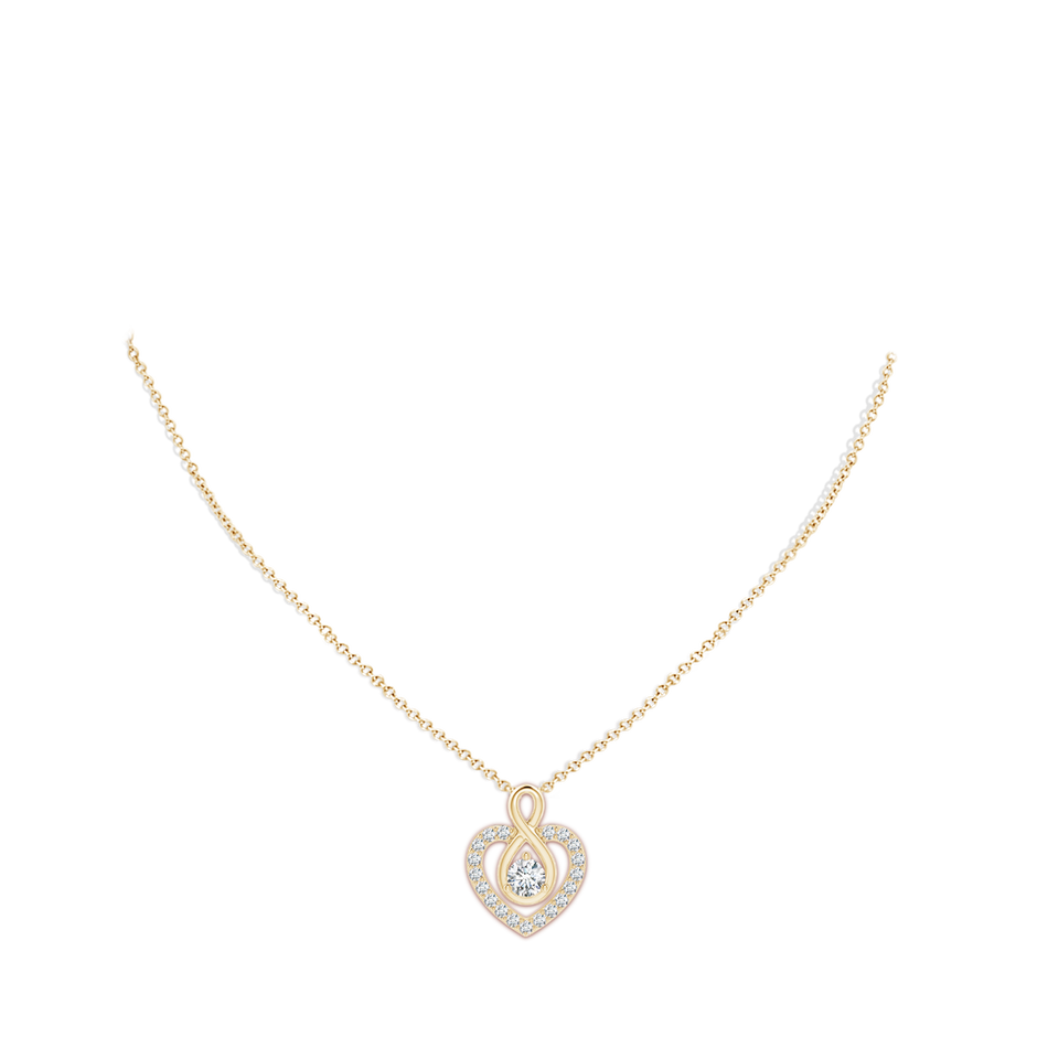 Lab-Grown Diamond Heart Pendant with Infinity Loop