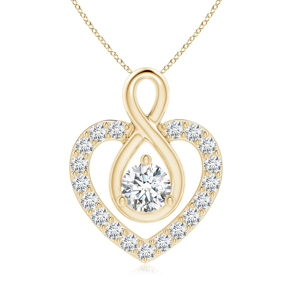Lab-Grown Diamond Heart Pendant with Infinity Loop