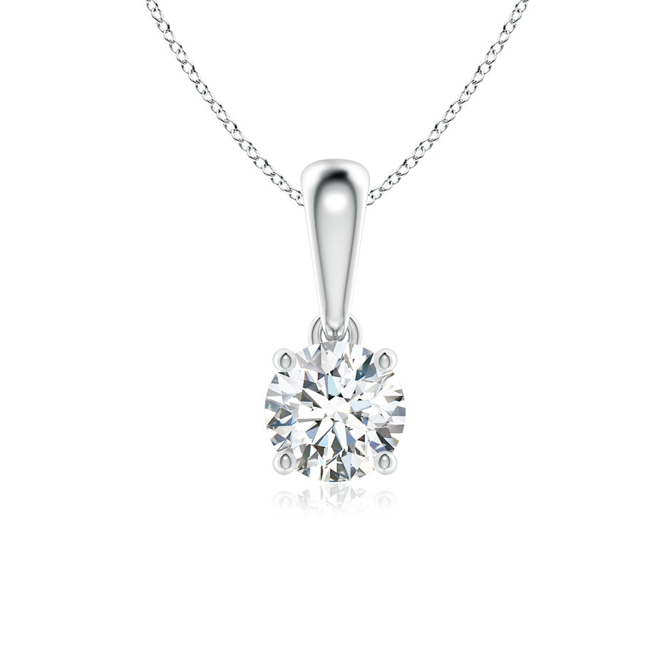 Classic Solitaire Prong-Set Round Diamond Pendant