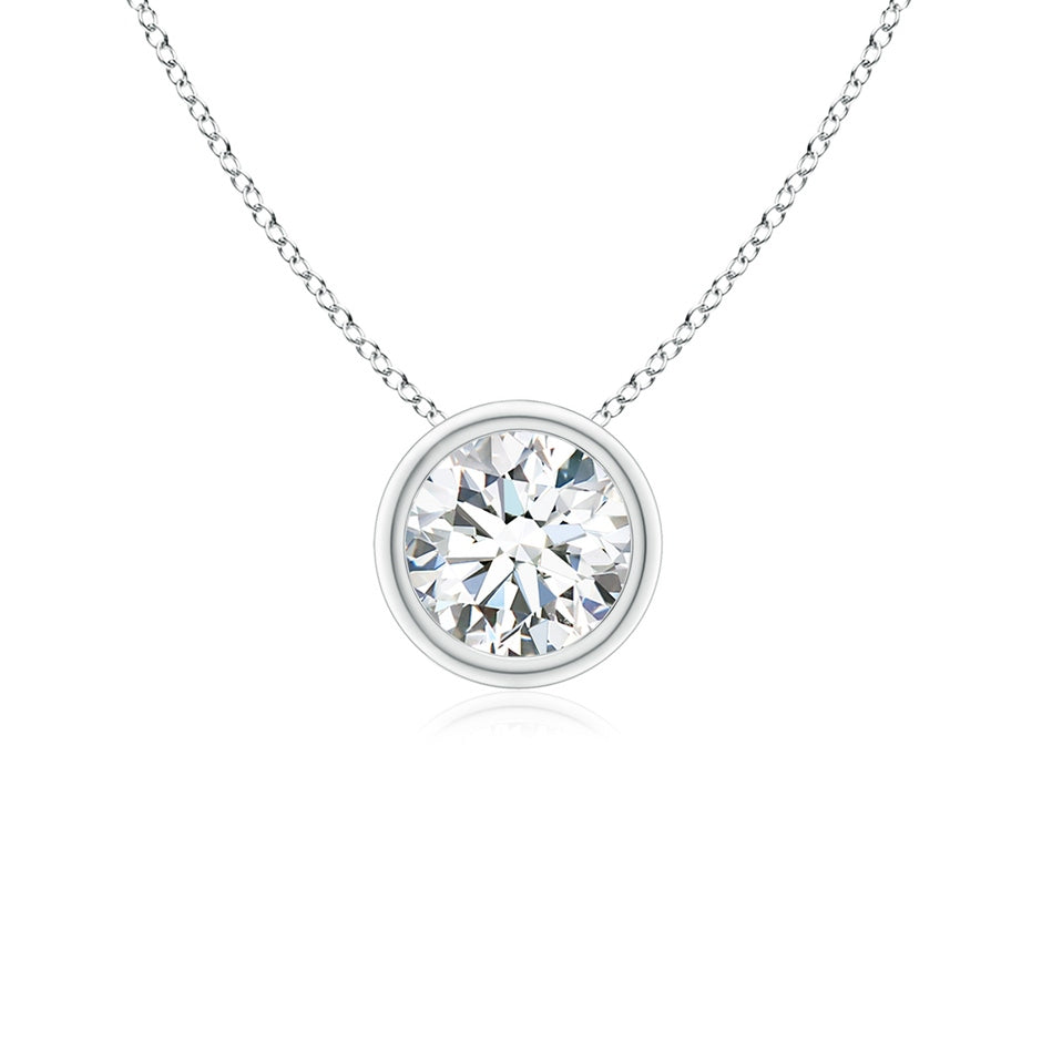 Bezel-Set Round Diamond Solitaire Pendant