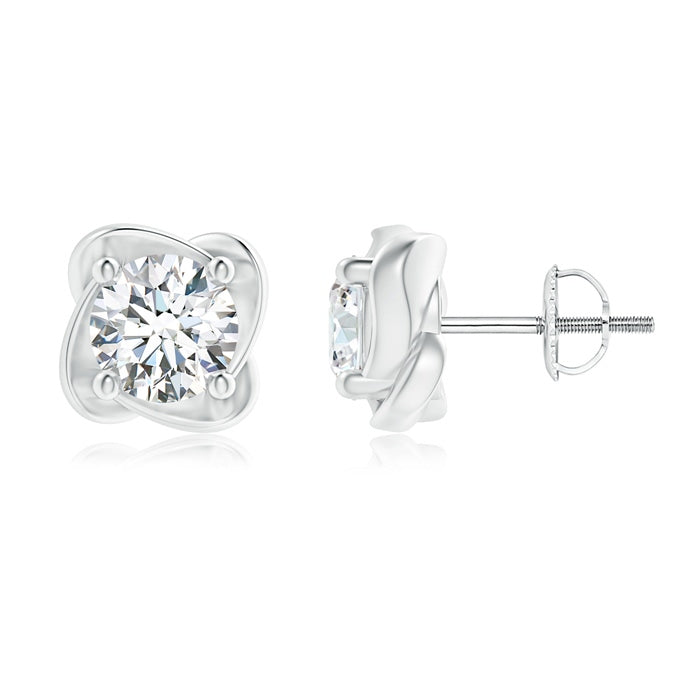 Lab-Grown Solitaire Round Diamond Pinwheel Stud Earrings
