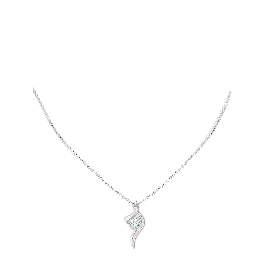 Lab-Grown Solitaire Diamond Ribbon Pendant