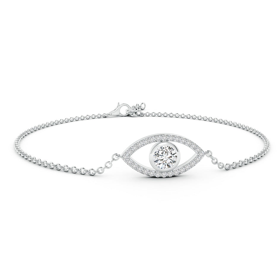 Bezel-Set Diamond Evil Eye Bracelet With Accents