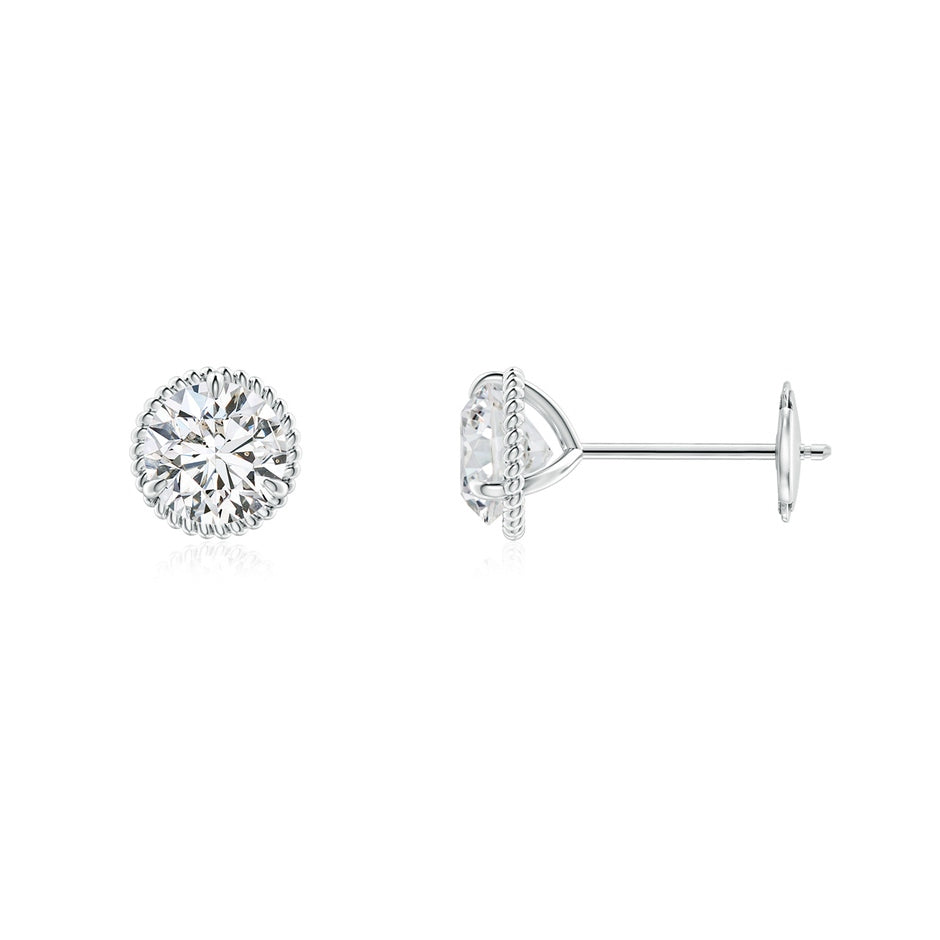 Rope Framed Claw-Set Diamond Martini Stud Earrings