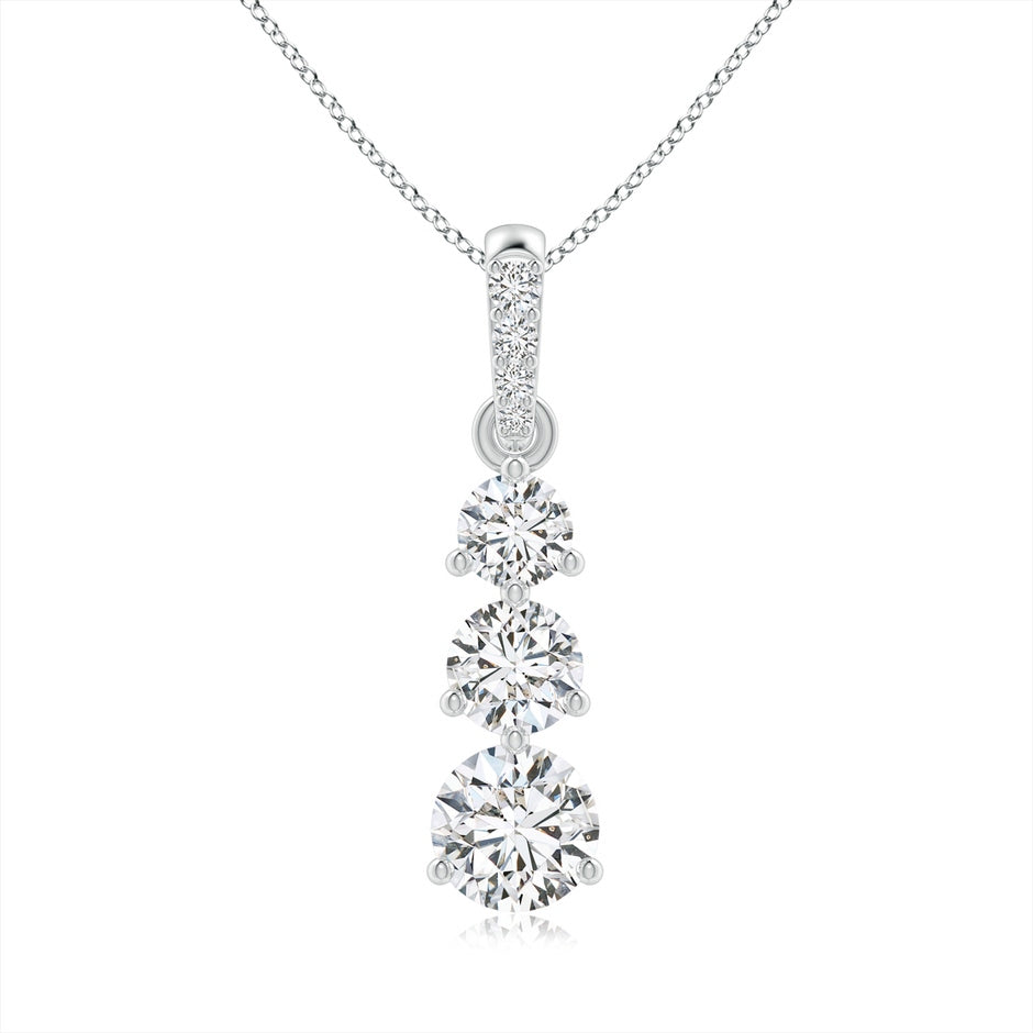 Graduated Prong-Set Round Diamond Pendant