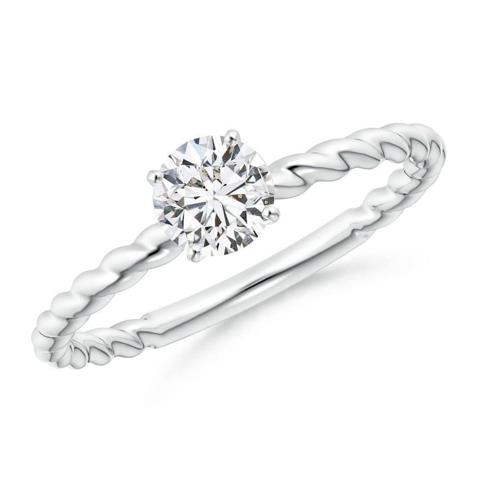 Twisted Shank Round Diamond Solitaire Engagement Ring
